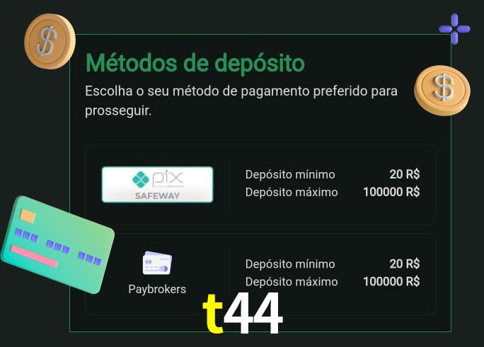 O cassino t44 oferece uma grande variedade de métodos de pagamento