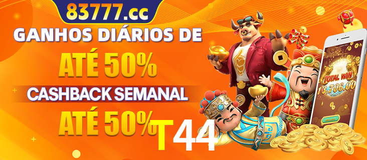 Anúncio de um membro ganhador do cassino T44 que ganhou R$2.193.486,00 jogando o slot PG Fortune Tiger, com os mascotes do jogo comemorando o prêmio.