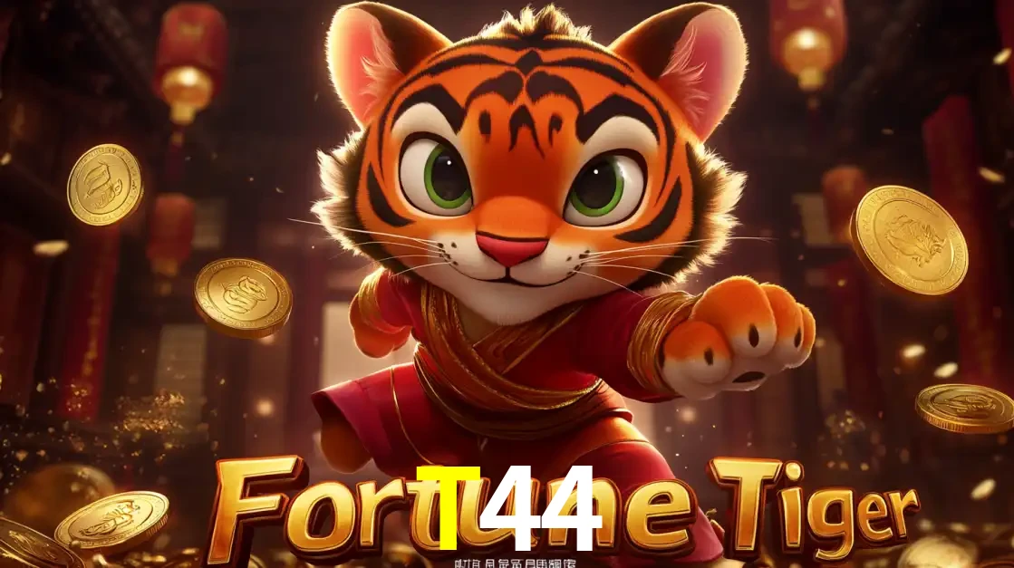 O carismático mascote do jogo de slot Fortune Tiger, um tigre fofo em pose de artes marciais, pronto para trazer sorte e multiplicadores de ganhos no cassino online T44.
